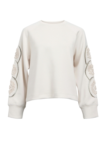 Object Trui OBJDORINA LO L/S SWEAT TOP 134 23045024 WHITE SAND