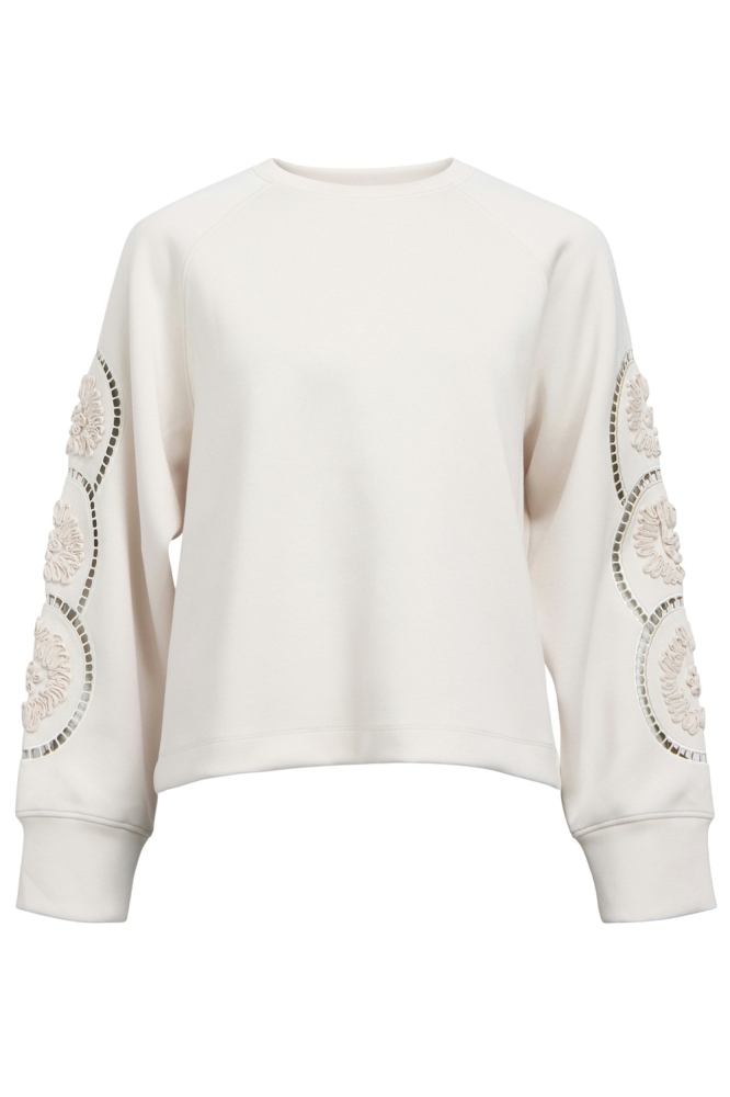 OBJDORINA LO L/S SWEAT TOP 134 23045024 WHITE SAND