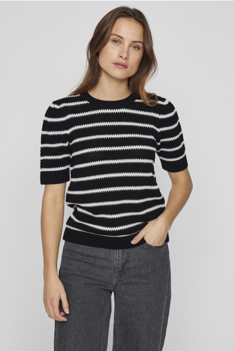 Vila vidalo o-neck s/s stripe knit-noos