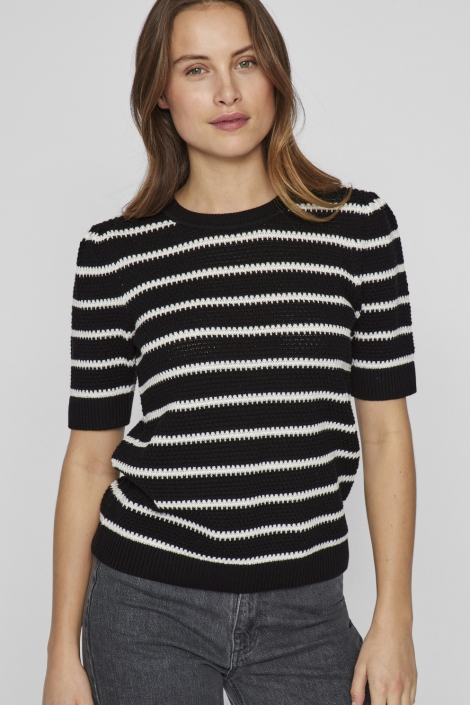 Vila vidalo o-neck s/s stripe knit-noos