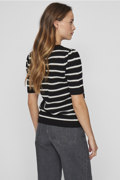 Vila vidalo o-neck s/s stripe knit-noos