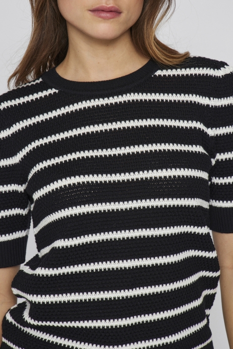 Vila vidalo o-neck s/s stripe knit-noos