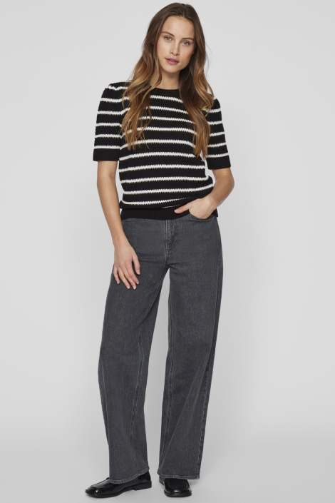 Vila vidalo o-neck s/s stripe knit-noos