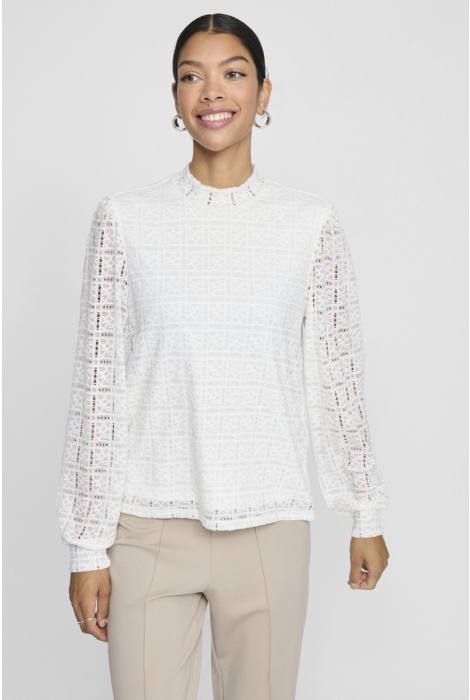 Vila viciki l/s high neck lace top/tb