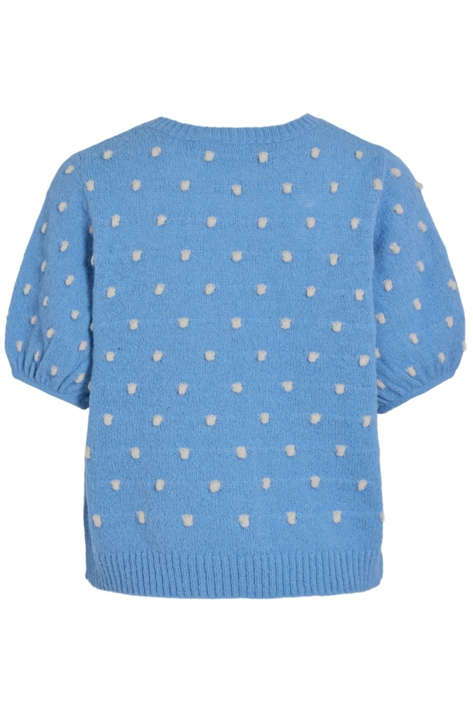 VIDOTTIE 2/4 SLEEVE KNIT TOP 14103431 BLISSFUL BLUE/BIRCH DOTS