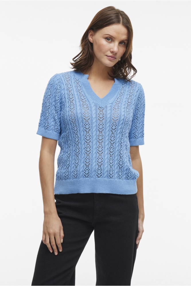 VITOTO NEW S/S CABLE KNIT TOP 14103437 BLISSFUL BLUE