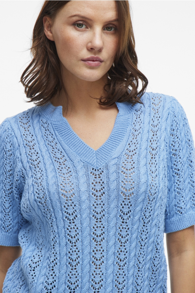 VITOTO NEW S/S CABLE KNIT TOP 14103437 BLISSFUL BLUE