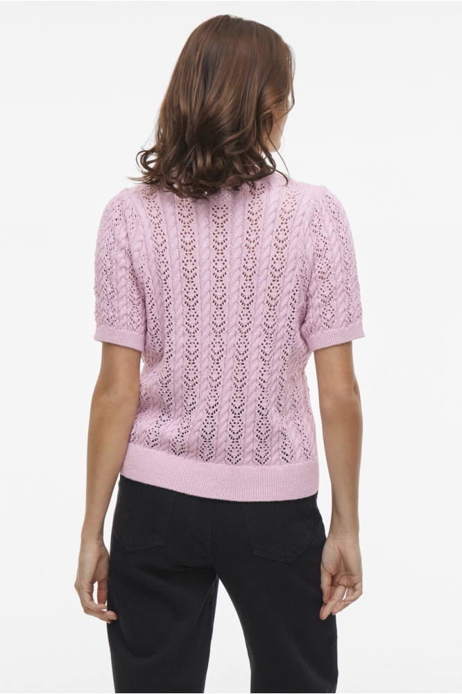 VITOTO NEW S/S CABLE KNIT TOP 14103437 WINSOME ORCHID