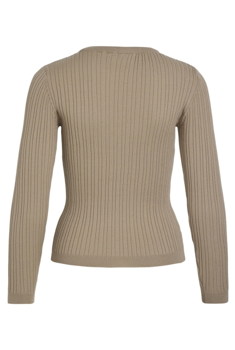 Vila vimullie l/s o-neck rib knit top/pb