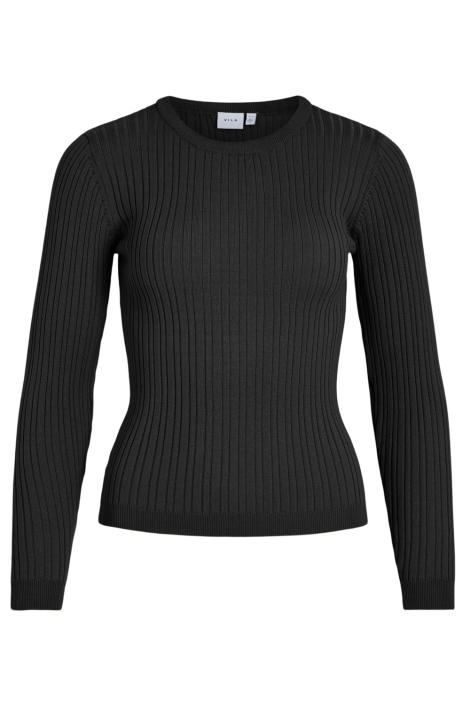 Vila vimullie l/s o-neck rib knit top/pb