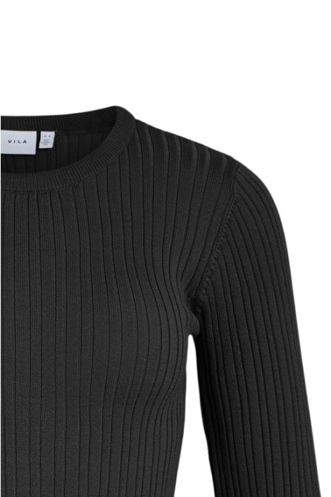 Vila vimullie l/s o-neck rib knit top/pb