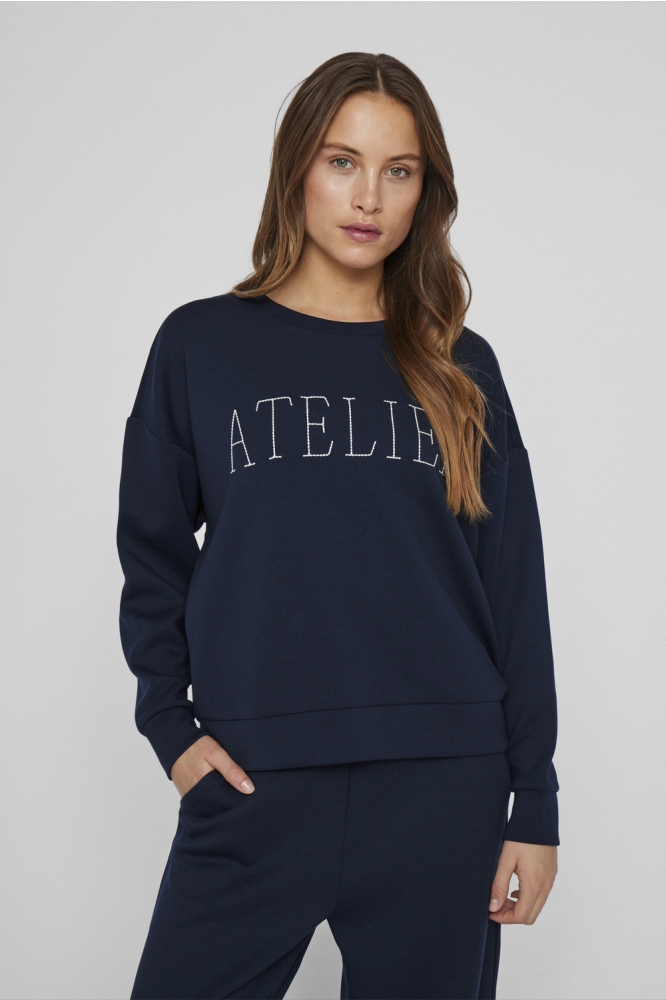 VISIFFI ATELIER O-NECK L/S TOP/PB 14103224 NAVY BLAZER/EMB ATELIE