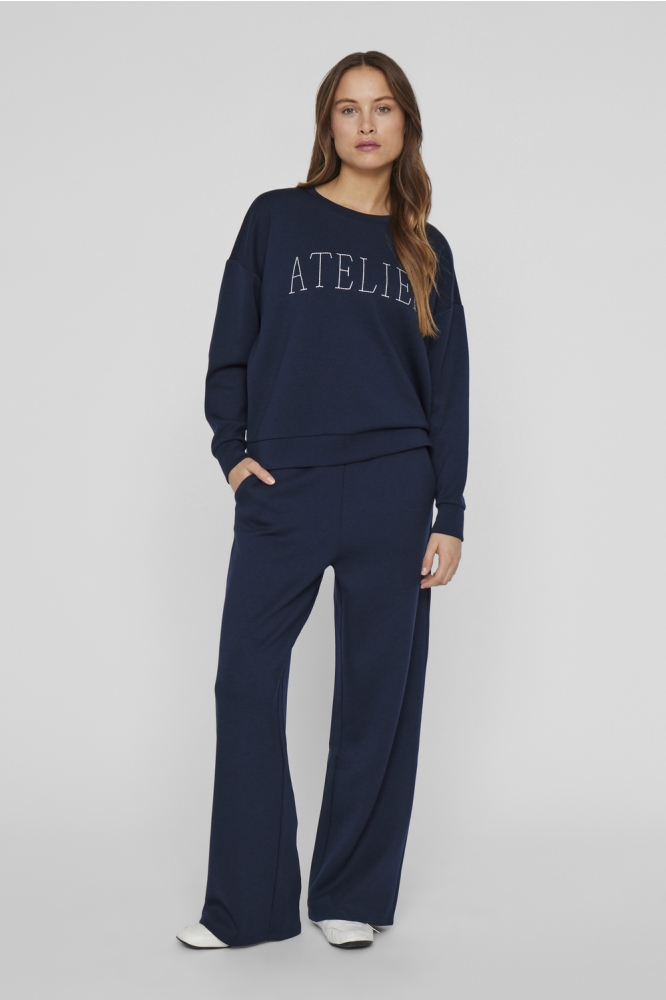 VISIFFI ATELIER O-NECK L/S TOP/PB 14103224 NAVY BLAZER/EMB ATELIE