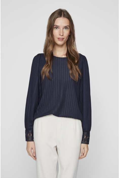 Vila viwhitna l/s o-neck top/pb