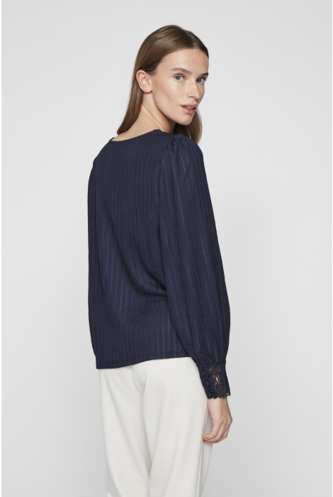 Vila viwhitna l/s o-neck top/pb