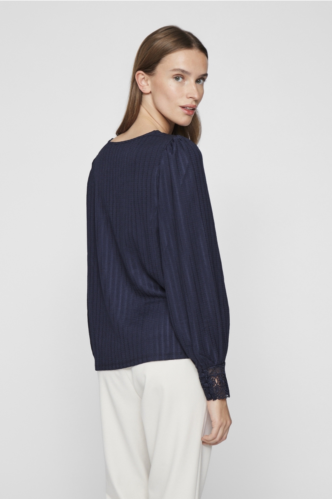 VIWHITNA L/S O-NECK TOP/PB 14103220 NAVY BLAZER