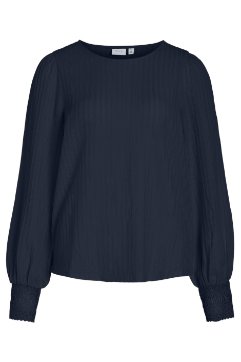 Vila viwhitna l/s o-neck top/pb