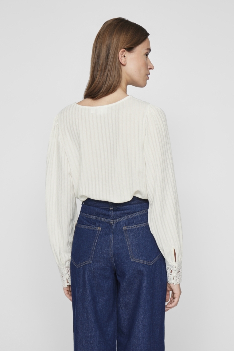 Vila viwhitna l/s o-neck top/pb