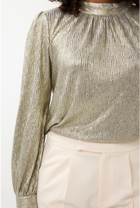 EsQualo blouse fancy foil plisse