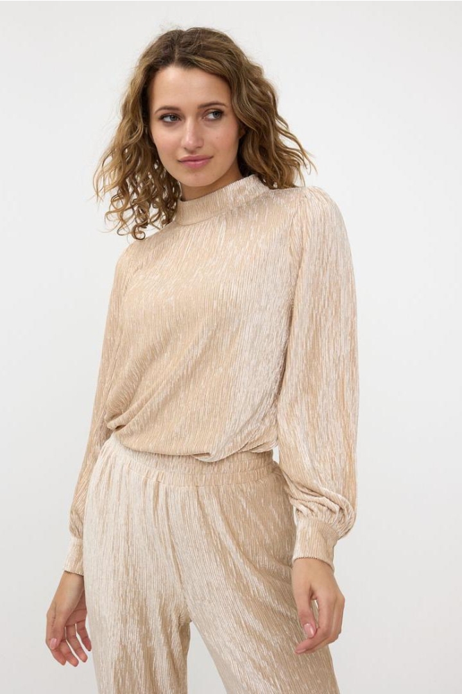 BLOUSE CRINKLED VELVET F24 05519 180 SAND