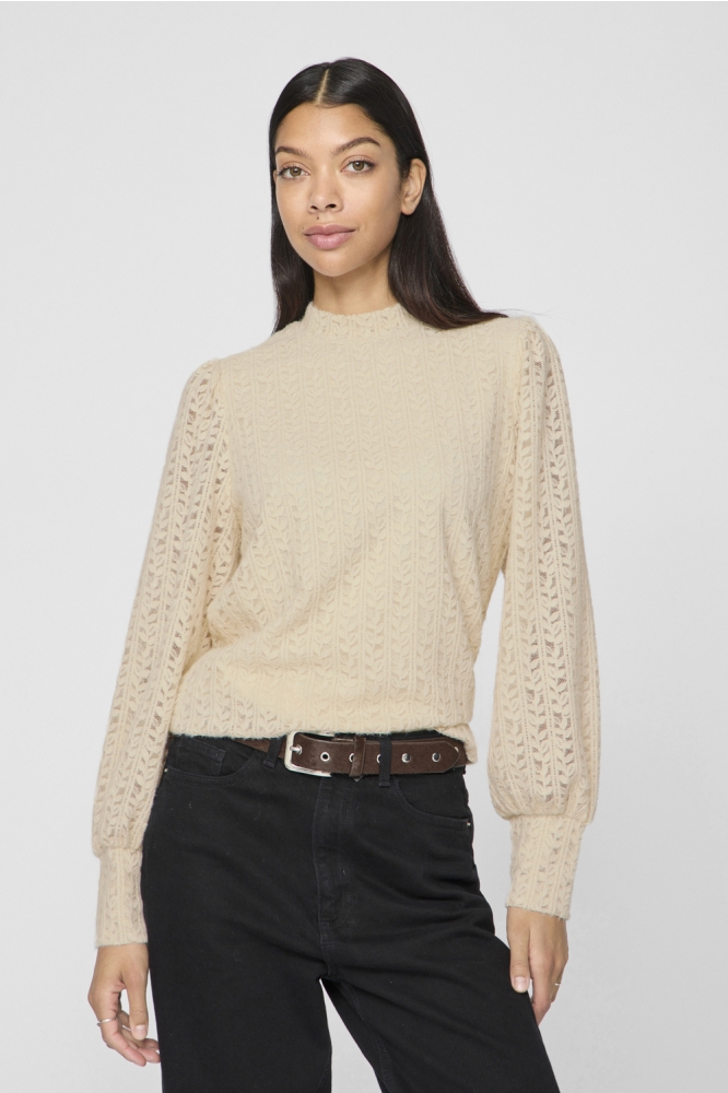 VIAMATA HIGH NECK L/S TOP/R 14103900 BIRCH