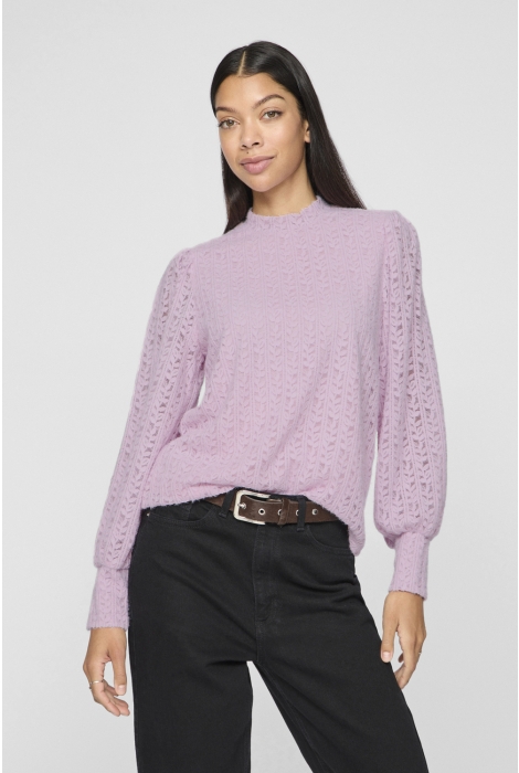 Vila viamata high neck l/s top/r