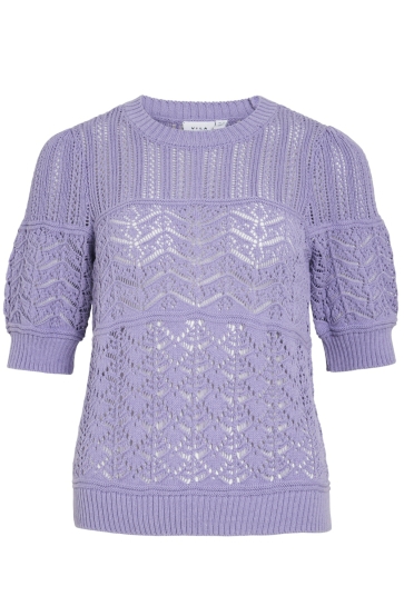 Vila T-shirt VINYA O-NECK 2-4 KNIT TOP 14104558 VIOLET TULP