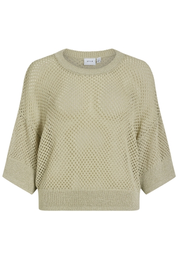 Vila T-shirt VILYRIXI 3/4 LUREX KNIT/C32 14104710 BIRCH