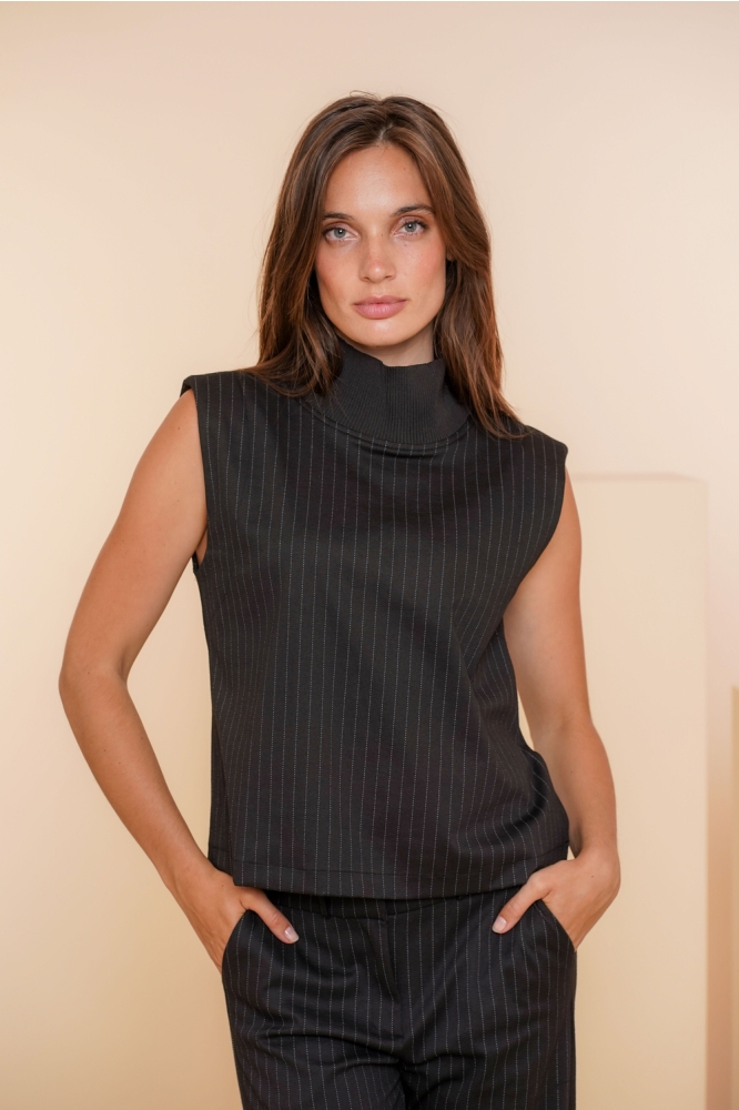 TOP MET PINSTRIPE 43675 20 Black