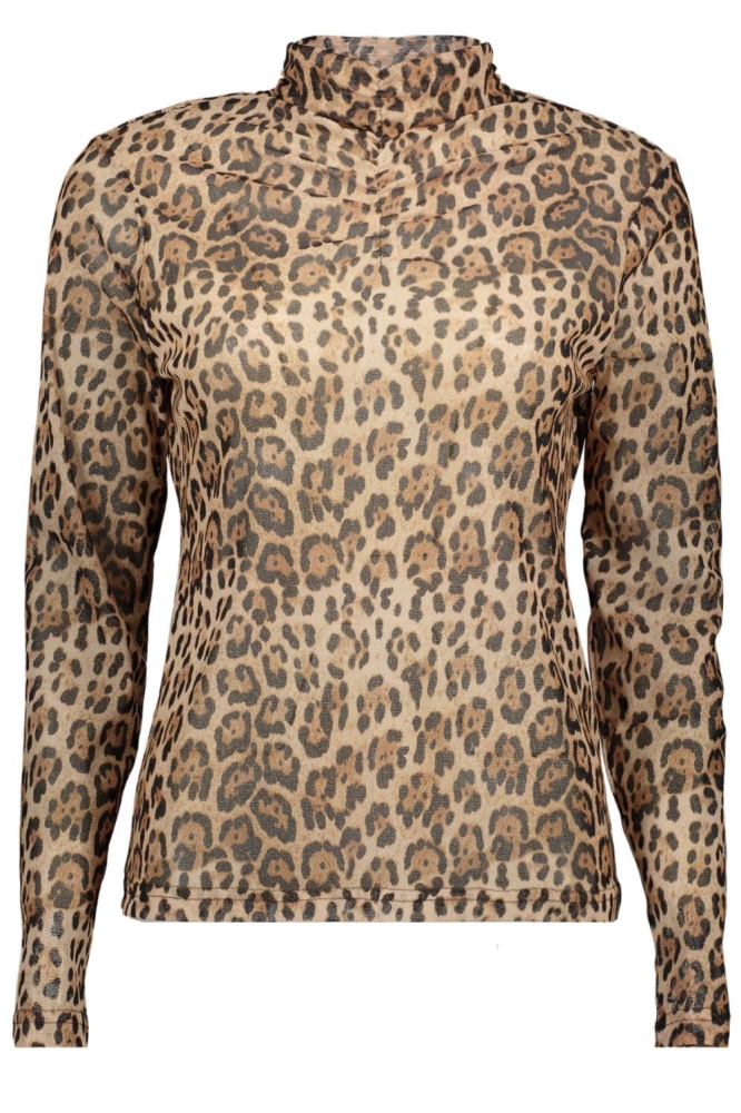 BLOUSE MET ANIMAL PRINT EN GLITTERS 43688 20 BLACK/SAND