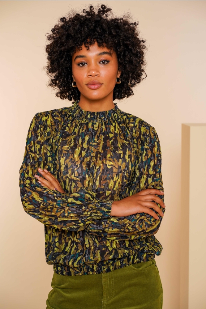 TOp MET GRAFISCHE PRINT 43530 60 Green