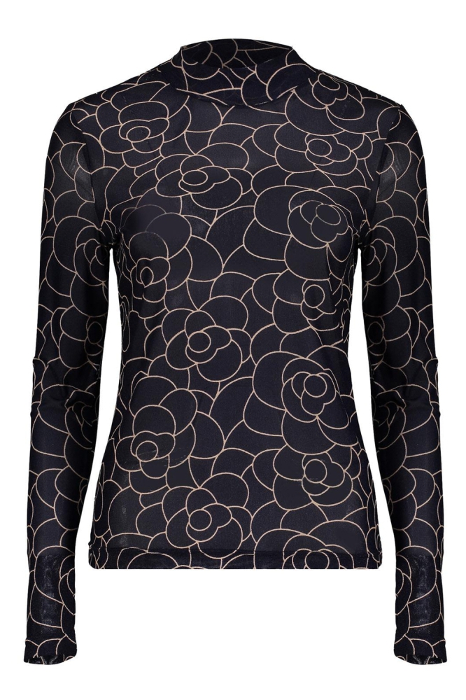 MESH TOP MET BLOEMENPRINT 42531 14 675 navy/sand