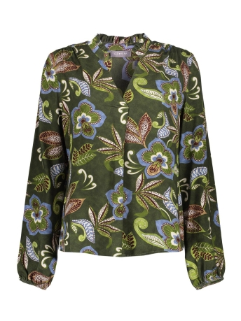 Geisha Blouse BLOUSE MET BLOEMENPRINT 43560 70 530 green/blue combi