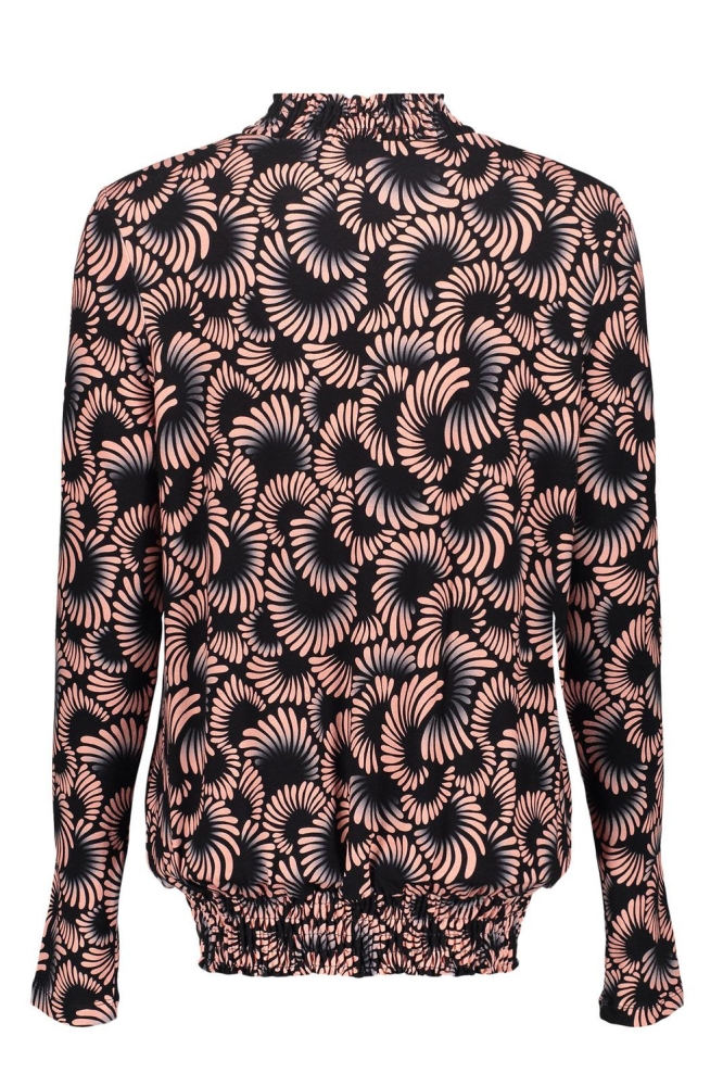 JERSEY TOP MET GRAFISCHE PAUWEN PRINT 42844 60 Black/Pink