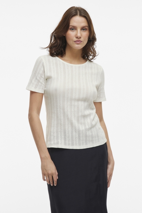 Vila vikassie s/s pointelle top - noos