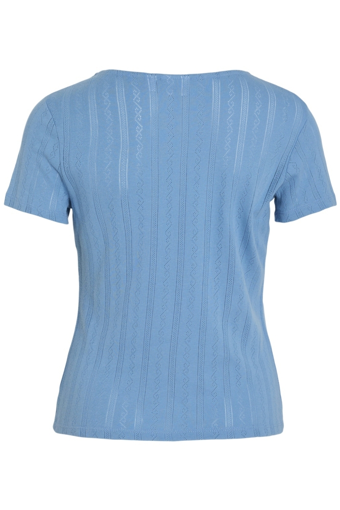 VIKASSIE S/S POINTELLE TOP - NOOS 14101755 BLISSFUL BLUE