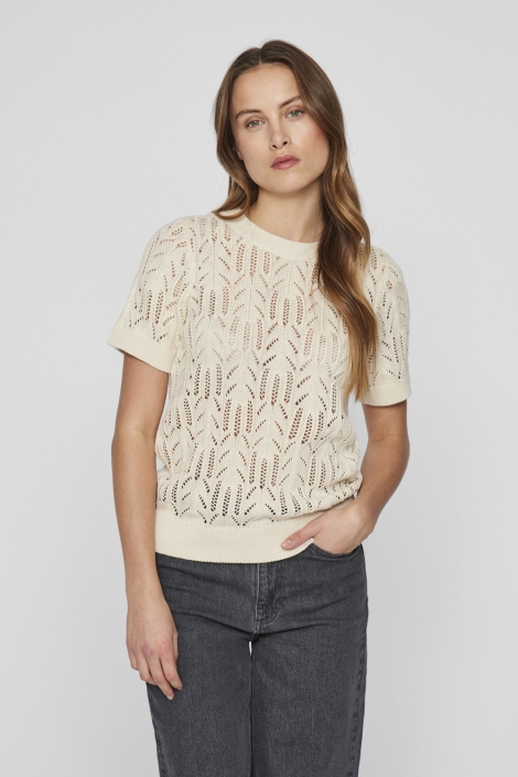 Vila vicotti s/s o-neck knit top - noos