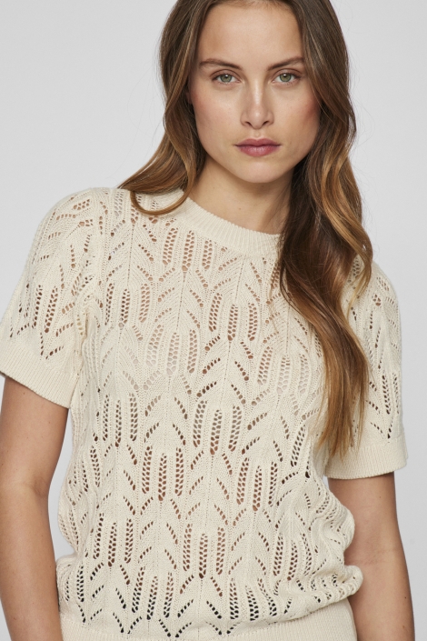 Vila vicotti s/s o-neck knit top - noos