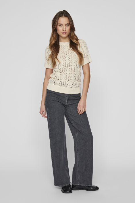 Vila vicotti s/s o-neck knit top - noos