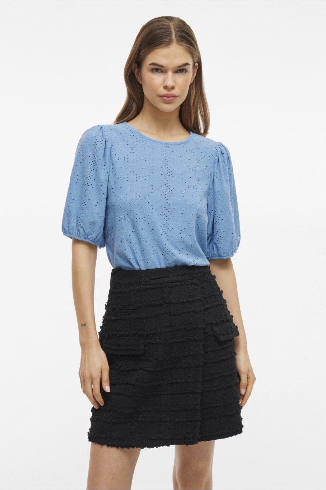 VIKALLY O-NECK 2/4 TOP - NOOS 14101667 BLISSFUL BLUE