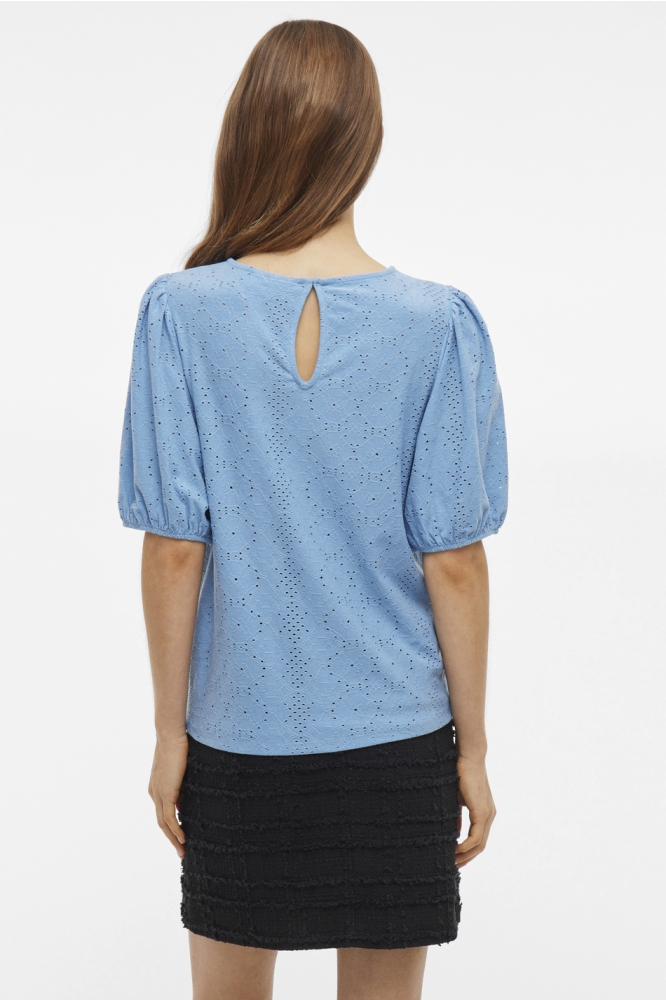 VIKALLY O-NECK 2/4 TOP - NOOS 14101667 BLISSFUL BLUE