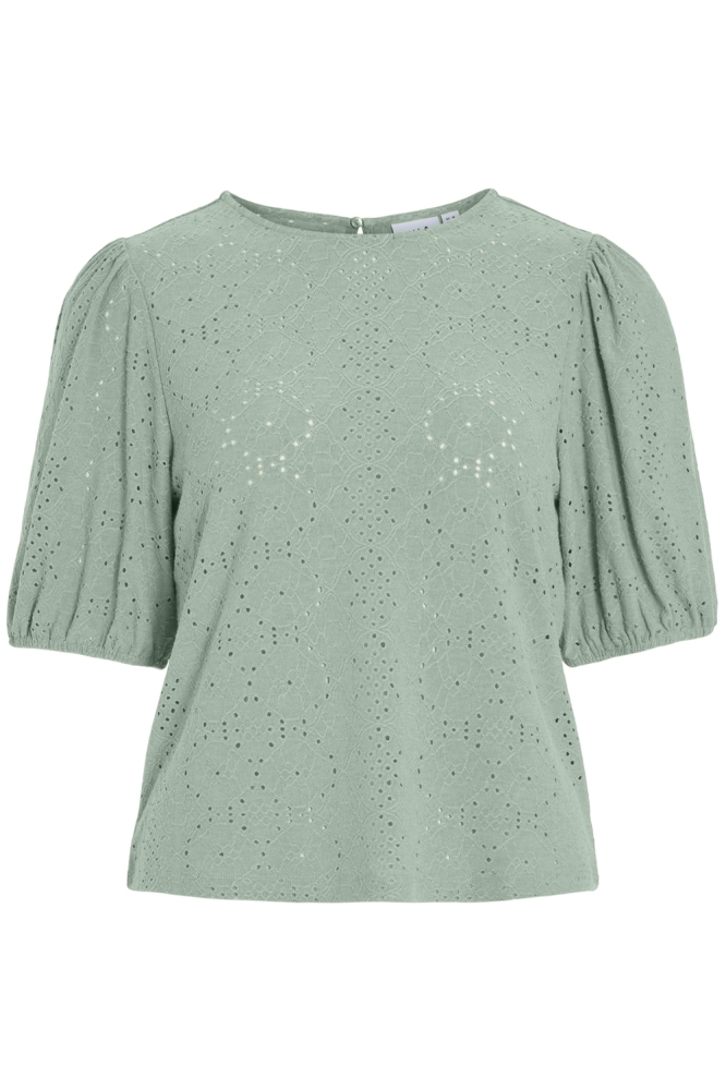 VIKALLY O-NECK 2/4 TOP - NOOS 14101667 SILT GREEN