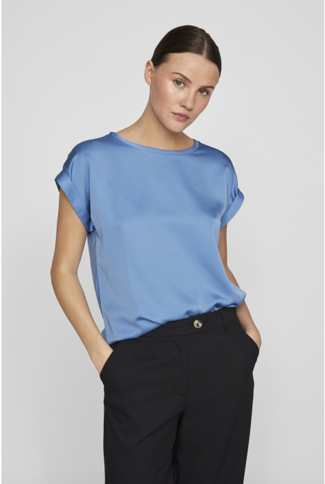 Vila viellette s/s satin top - noos