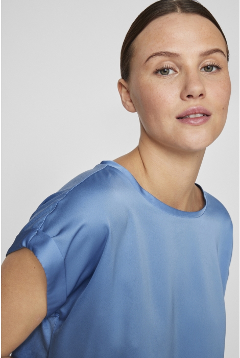 Vila viellette s/s satin top - noos