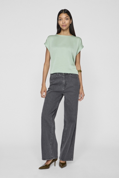 Vila viellette s/s satin top - noos