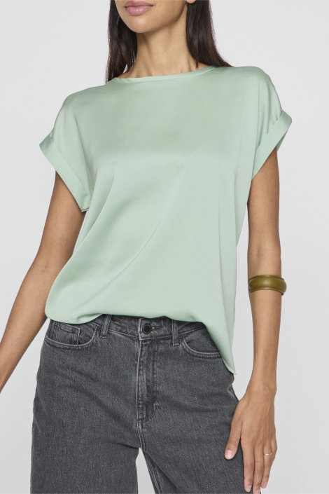 Vila viellette s/s satin top - noos