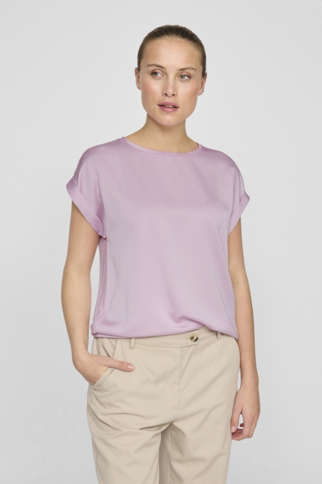 Vila viellette s/s satin top - noos