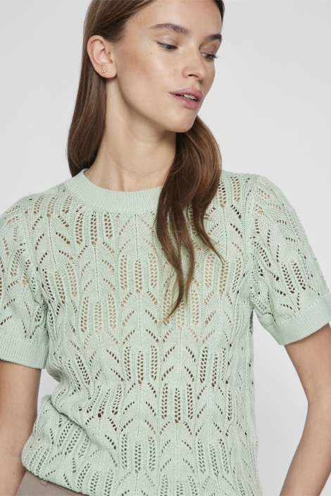 Vila vicotti s/s o-neck knit top - noos