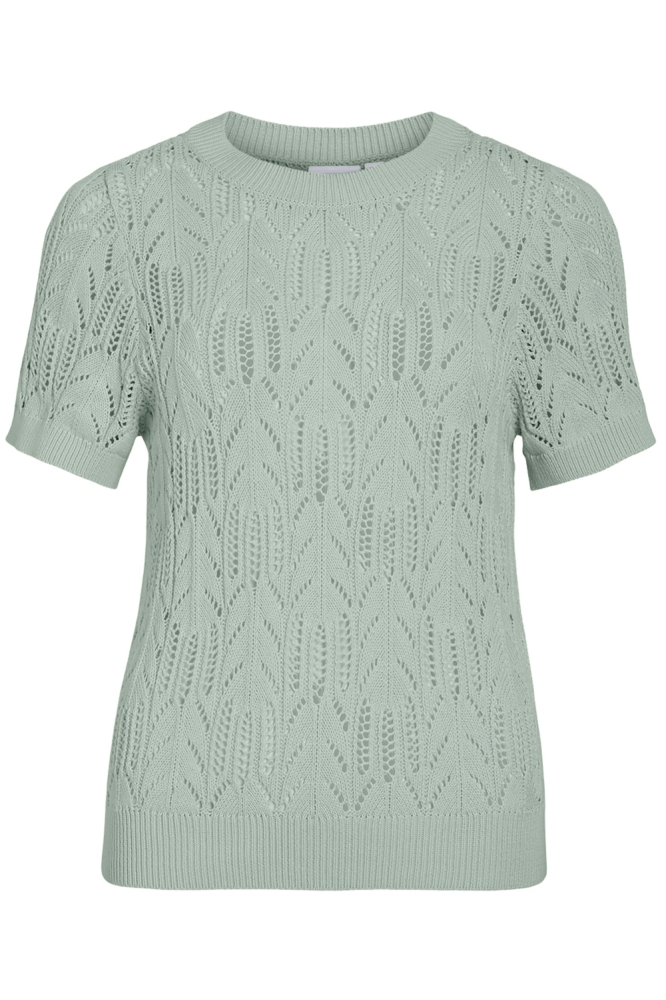 VICOTTI S/S O-NECK KNIT TOP - NOOS 14102700 SILT GREEN