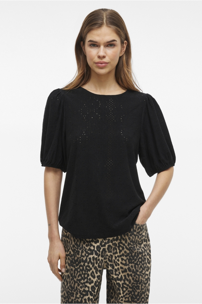 VIKALLY O-NECK 2/4 TOP - NOOS 14101667 BLACK BEAUTY